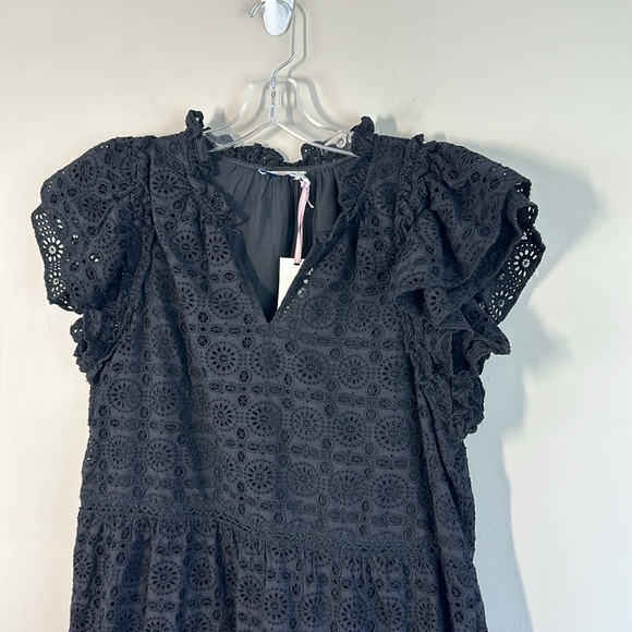 NWT Vineyard Vines Black Eyelet Tiered Ruffle Neck Dress Size XL - Picture 5 of 15